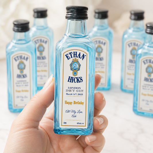 Custom Bombay Gin Bottle Label – Personalized Gin Label