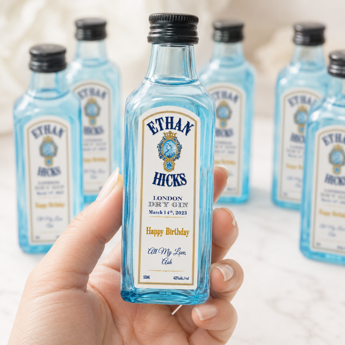 Custom Bombay Gin Bottle Label – Personalized Gin Label