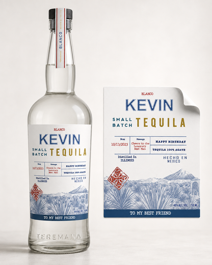 Custom Teremana Tequila Bottle Label – Personalized Birthday Label