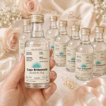 Personalized Casamigos Mini Bridesmaid Label – Bachelorette Party Tequila Bottle Label