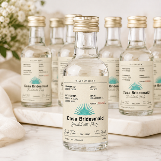 Personalized Casamigos Mini Bridesmaid Label – Bachelorette Party Tequila Bottle Label
