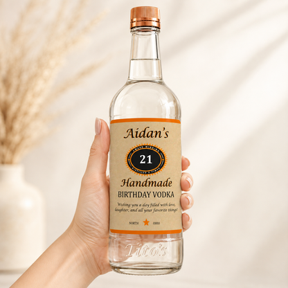 Custom Tito’s Vodka Bottle Label – Personalized Birthday Label