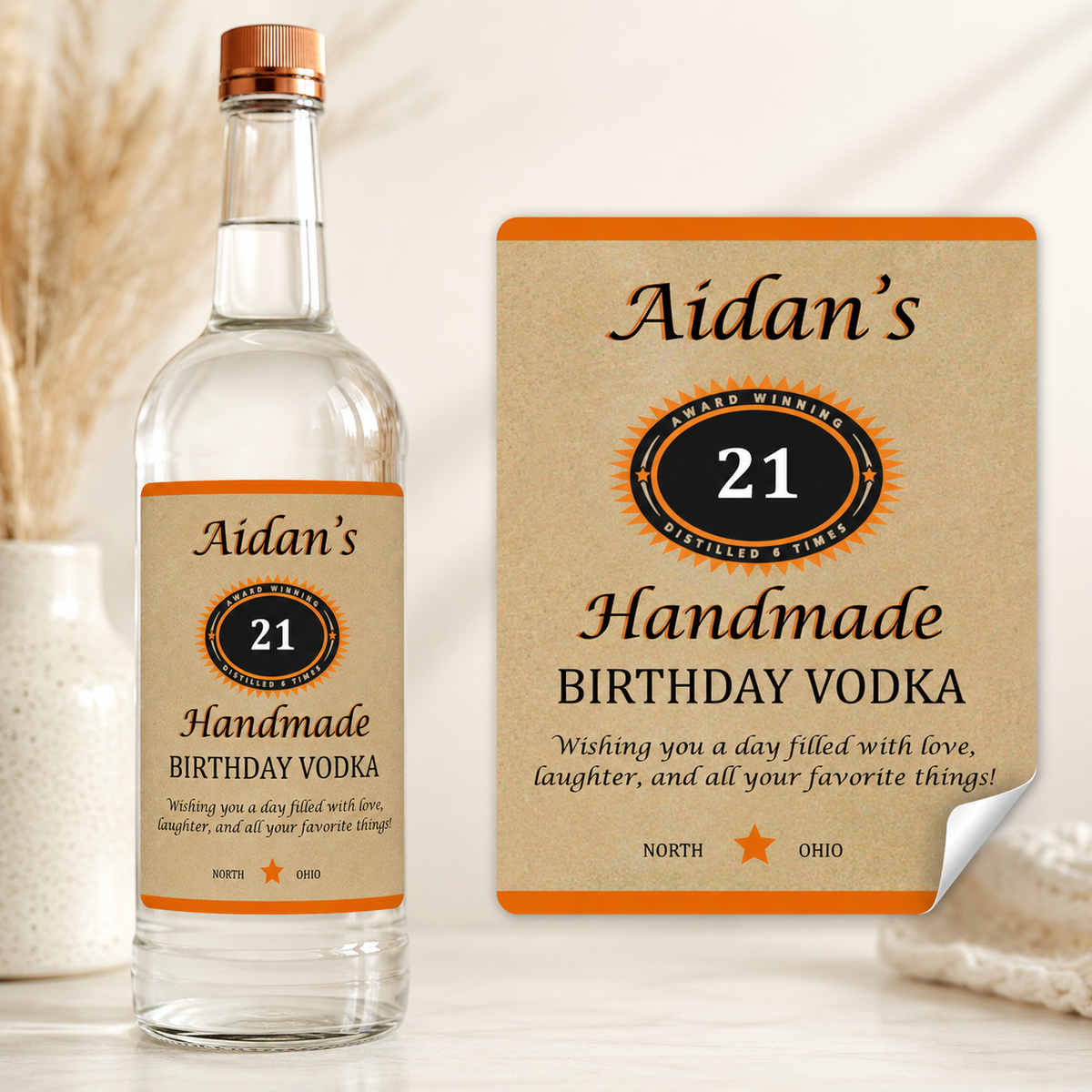 Custom Tito’s Vodka Bottle Label – Personalized Birthday Label