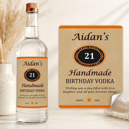 Custom Tito’s Vodka Bottle Label – Personalized Birthday Label