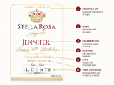 Personalized Stella Wine Birthday Label – Custom Black Wine Bottle Label