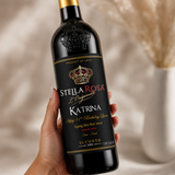 Personalized Stella Wine Birthday Label – Custom Black Wine Bottle Label