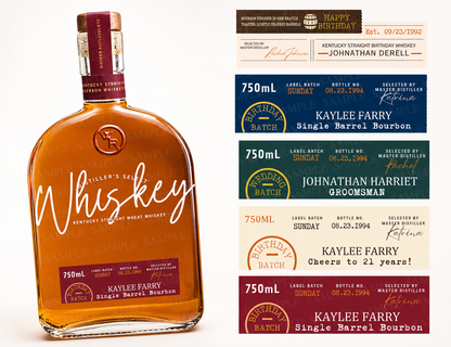 Custom Woodford Reserve Bottle Label – Personalized Whiskey Label