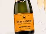 Custom Champagne Baby Announcement Label – Personalized Pregnancy Reveal Label