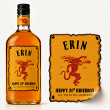 Custom Fireball Whiskey Label – Personalized Birthday Bottle Label