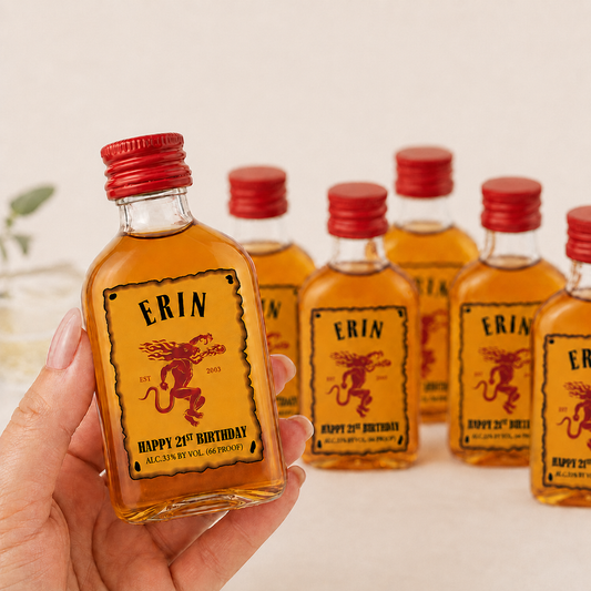 Custom Fireball Whiskey Label – Personalized Birthday Bottle Label
