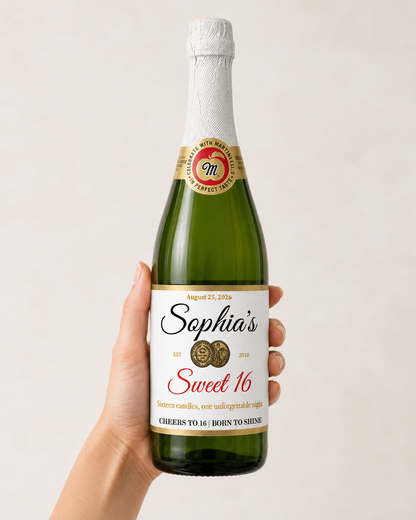 Personalized Apple Martinelli’s Birthday Cider Bottle Label, Wedding Favor