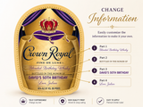 Custom Mini Crown Royal Labels – 50ML Birthday & Wedding Favors