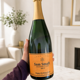 Custom Orange Champagne Bottle Label – Personalized Birthday Label