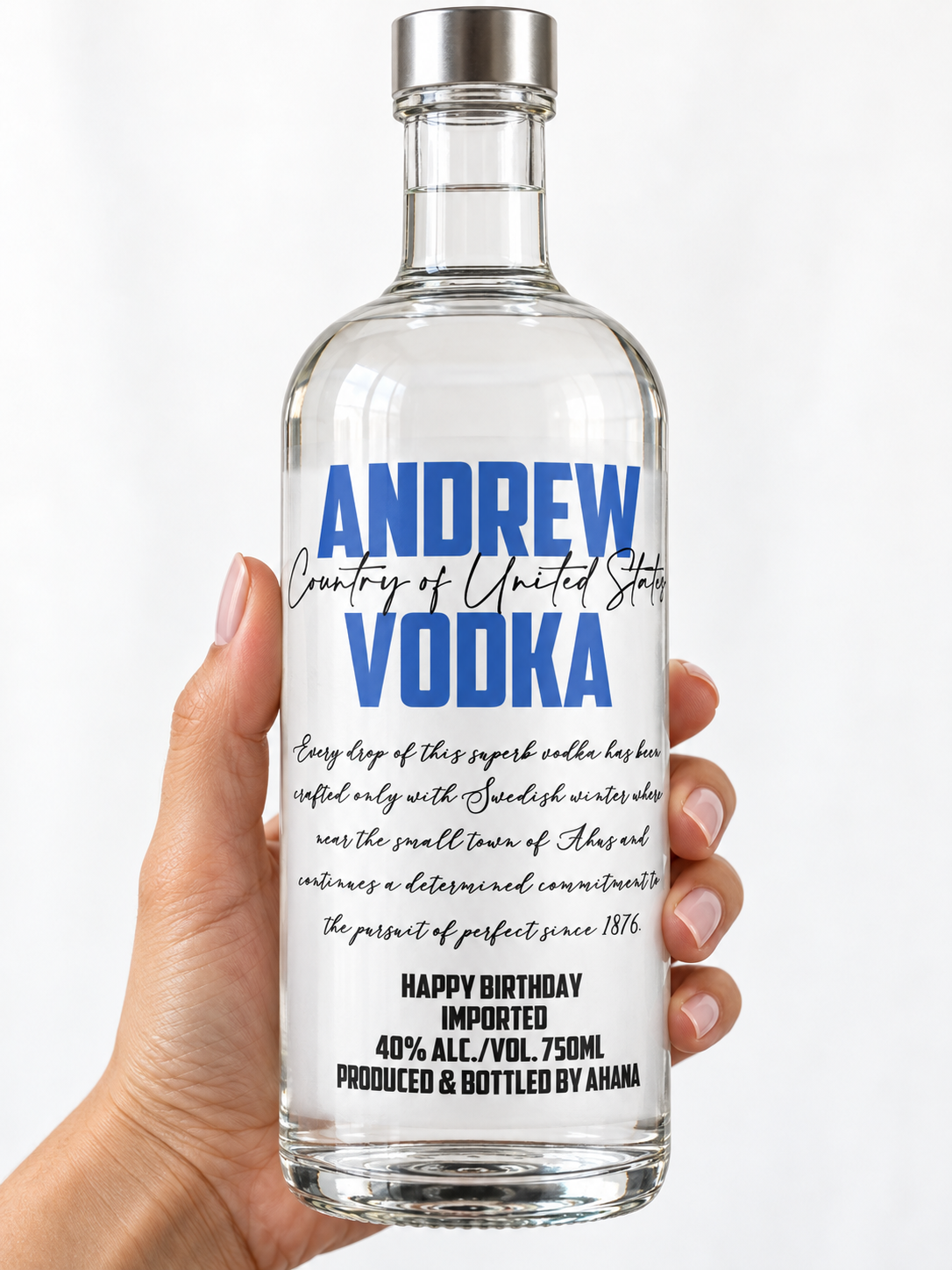 Personalized Absolut Vodka Bottle Label, Custom Birthday Gift