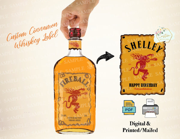 Custom Fireball Whiskey Label, Personalized Fireball Whiskey, Whiskey Label, Custom Groomsman Whiskey, Birthday Whiskey Label