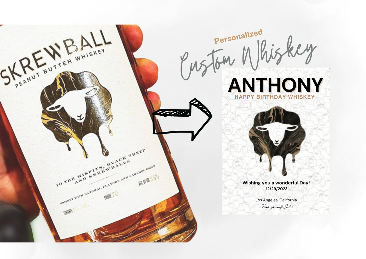 Custom Scotch Label Personalized Skrewball Whiskey Label, Personalized Whiskey, Whiskey La ...