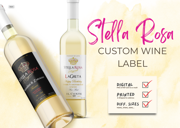 Custom Wine Label, Custom Stella Wine Personalized Label, Birthday Liquor Label