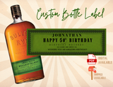 Custom Bulleit Rye Whiskey Custom Personalized Label, Orange Whiskey Label, Groomsman Whiskey Proposal, Mini Scotch Whiskey Label,Custom Whiskey Label