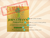 Personalized Custom Buchanan's Pineapple Whiskey Label, Custom Liquor Label