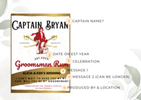 Custom Rum Label For Unique Gift to Groomsman, Boyfriend, Birthday, Father