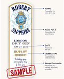 Custom Bombay Gin Bottle Label – Personalized Gin Label