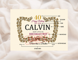 Personalized Mini Cognac Birthday Label – Custom Liquor Bottle Label