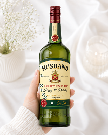 Custom Irish Whiskey Label – Groomsman, Birthday & Father’s Day Gift