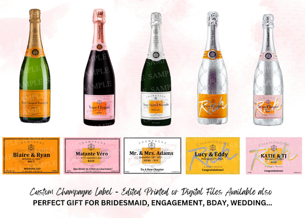 Custom Champagne Label, Orange Champagne Label, Bridesmaid Proposal Gift Idea, Bridesmaid Champagne Label, Engagement Champagne, Mini Champagne Label, Birthday Champagne Personalized Gift, Pink Champagne Label