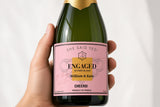 Custom Rosé Brut Champagne Bottle Label – Personalized Engagement Label