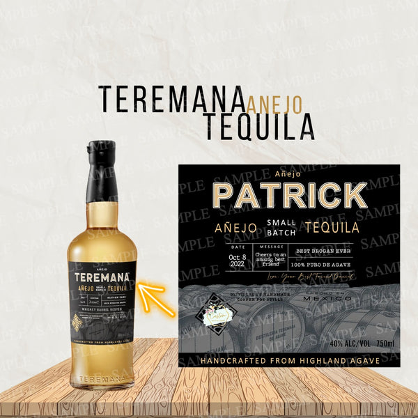 Custom Teremana Label Anejo, Custom Tequila Label