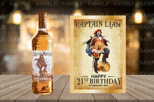 Spiced Rum Custom Personalized Bottle Label, Rum Label, Custom Rum Label, Custom Spiced Gold Label