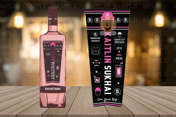 Personalized Vodka Label, CustomVodka Label, Custom Vodka Label for wedding, Custom Vodka Personalized Gift, Gift for him, Pink Liquor Label
