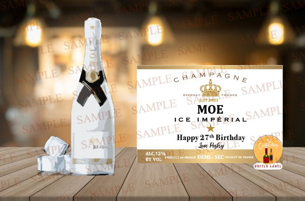 Custom Moet Chandon Rose Champagne Bottle Label - High Quality Labels