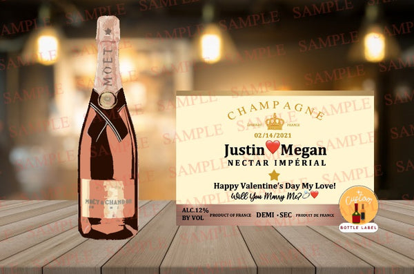 Personalized Champagne Label,  Custom Champagne Label, Champagne Label, Bridesmaid Champagne Label, Wedding Custom Champagne Sticker