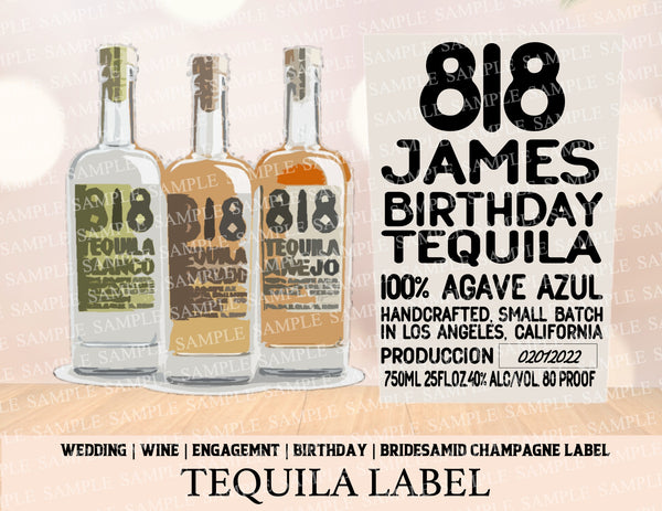 Custom Personalized 818 Tequila Blanco Label