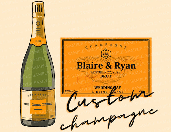Custom Champagne Label, Personalized Champagne Label, Digital Champagn –  Custom Bottle Label