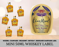 Crown Royal Custom Liquor Label, Custom Blended Canadian Whiskey Label, Crown Royal Whiskey Liquor Label, Birthday Whiskey, Groomsman Whiskey