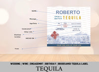 Custom Teremana Tequila Label, Personalized tequila Liquor Label, Birthday Tequila Gift, Tequila Birthday Decoration, Tequila Liquor Label